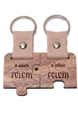 A másik felem & A jobbik felem puzzle páros fa kulcstartó